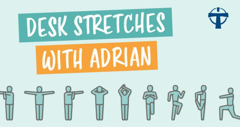 desk stretches art banner