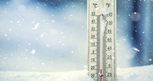 thermometer in frigid scene