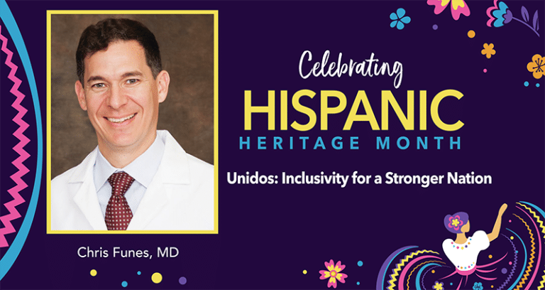 hispanic heritage month banner artwork featuring Chris Funes