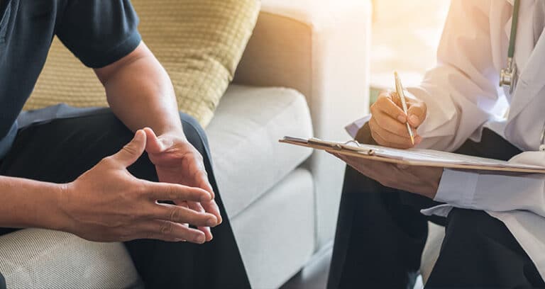 man listening to his provider