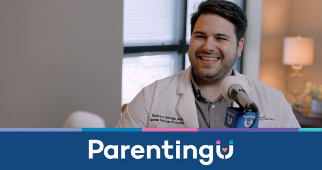 parentingU banner image with man smiling