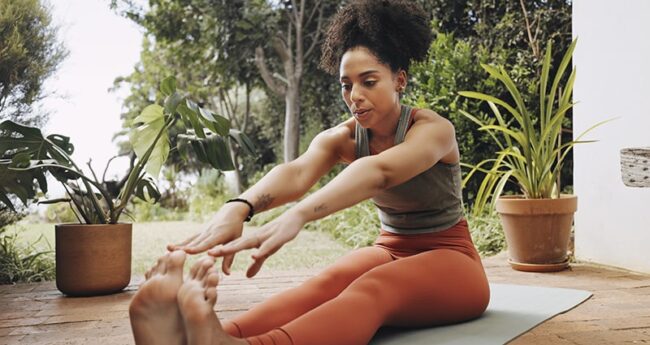 woman stretching