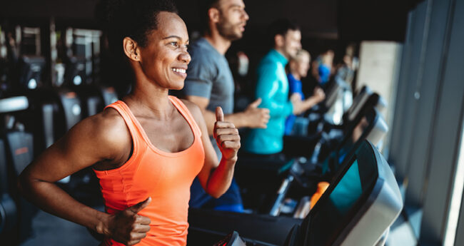 People Running on Treadmills