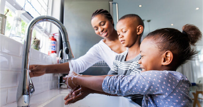 Family Washing Hands