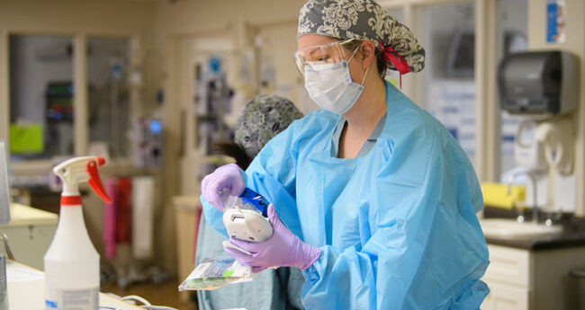 Team Member cleaning