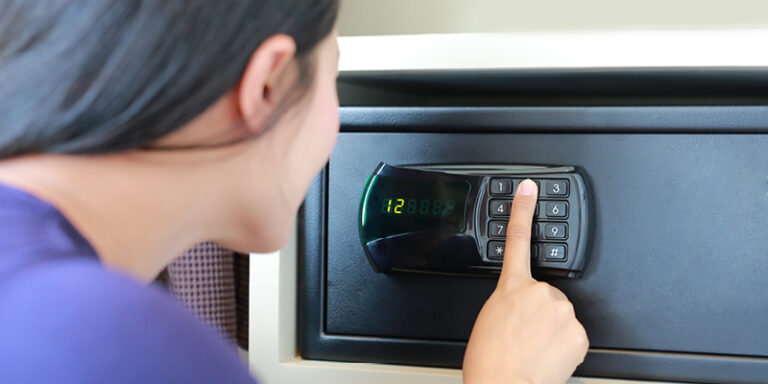 Woman Opening Safe